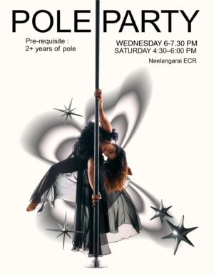 Pole Party | Wed 6-7.30pm & Sat 3-4.30pm | Neelangarai, ECR | Starts Oct 7th